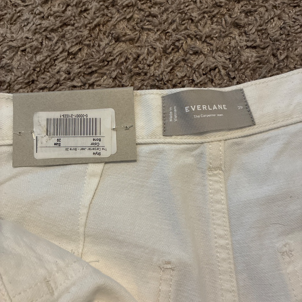 Everlane Cream Wide Leg Jeans - Picture 3 of 7